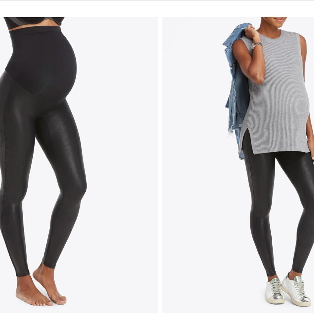 SPANX Shiny Black Maternity Leggings